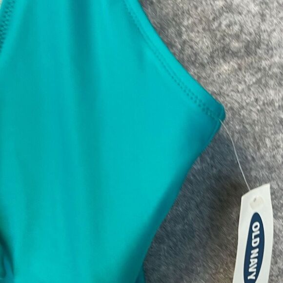 NWT OLD NAVY Women’s Swimsuit XL One-Piece Knot Front Cutout Teal Blue Bathing - Picture 5 of 15